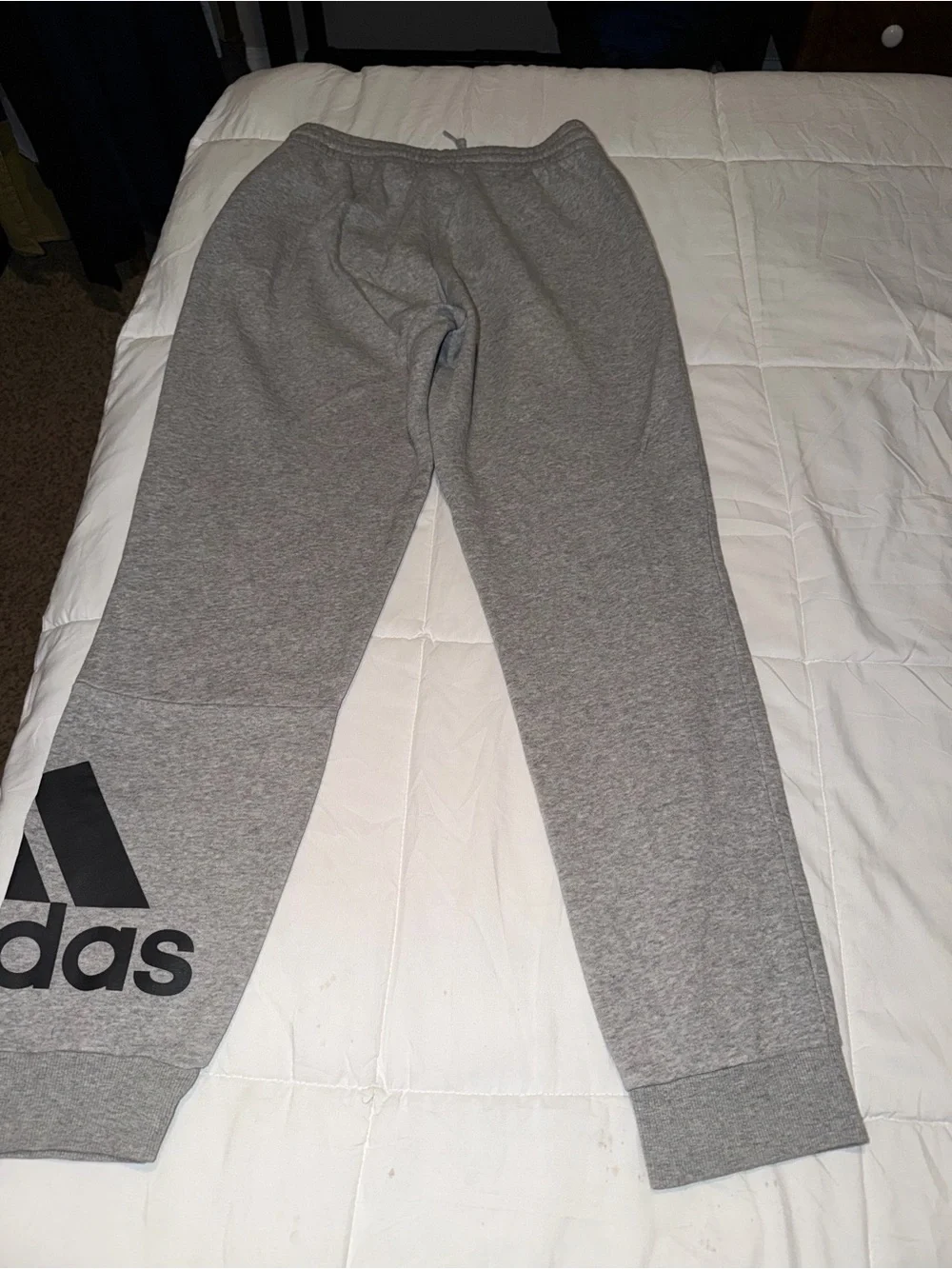 adidas Gray Sweatpant Joggers with Black Logo
